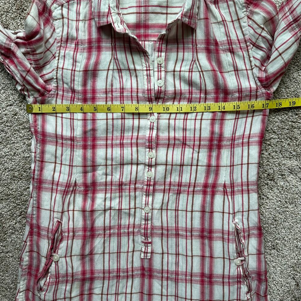 Toad & Co Mixologist Tunic Top Long Sleeve Plaid Outdoor Organic Rose Women's XS - Picture 11 of 13